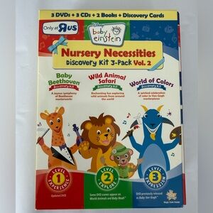 Disney Baby Einstein Nursery Necessities Discover Kit 3-Pack Vol. 2 DVDs+ CDs